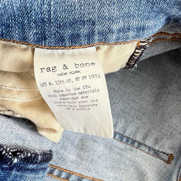 Rag & Bone Jeans Women's Size 27 The Skinny Portland Light Wash Raw Hem - Picture 8 of 13